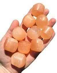 Divine Power Crystal Tumble Original GemStone For Manifestation, Healing and Meditation Orange Selenite